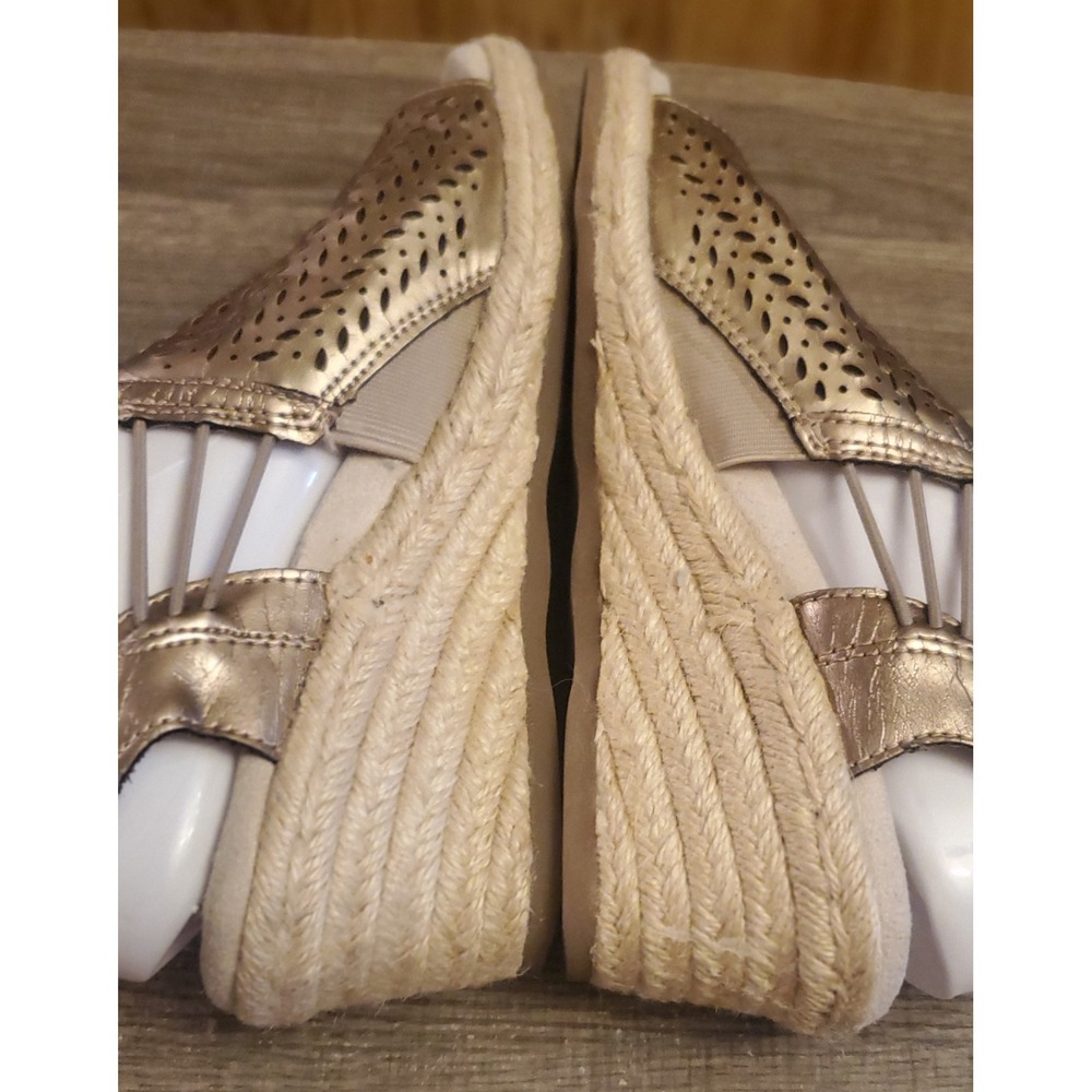 Earth Spirit Espadrille Wedge Shoes Women's Size 7 Gold - Picture 7 of 12